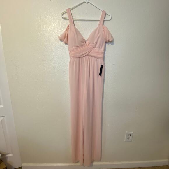 Venus Light Pastel Pink Formal Jumpsuit Side Slits Size 4 NWT - Picture 2 of 10